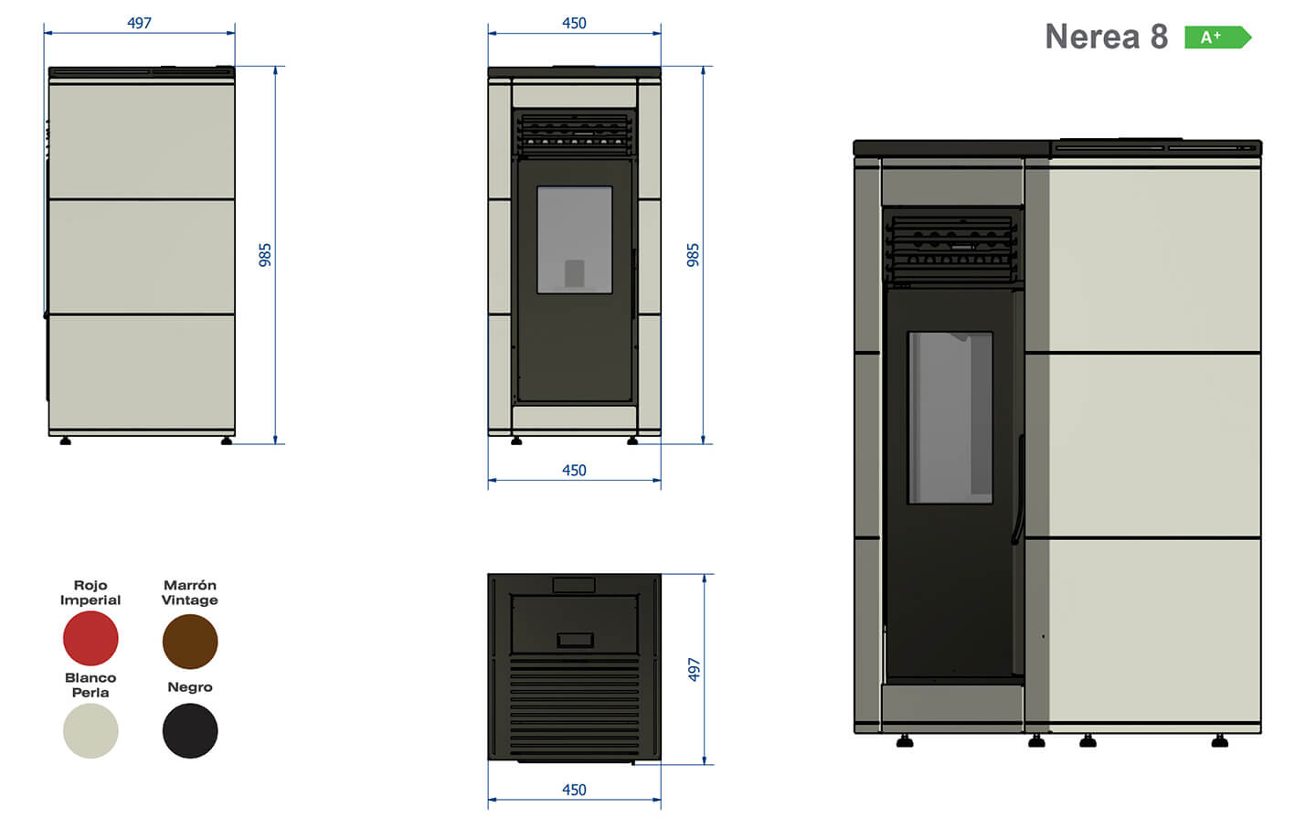 Estufa Nerea 8 medidas